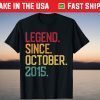 Legend Since October 2015 6th Birthday 6 Years Old 2021 Shirt