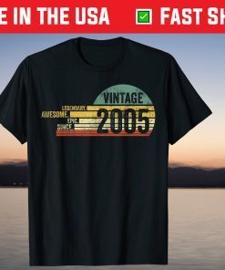Legendary Retro Vintage Awesome Birthday 2005 16 Year Old Gift Shirt