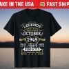Legends Were Born In October 1949 72Th Birthday 2021 T-Shirt