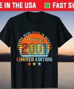 Legends Were Born In October Vintage 2001 20th Birthday Gift T-Shirt