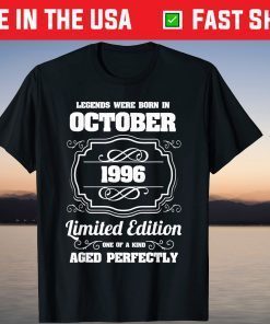 Legends were born in October 1996 25th Birthday Tee Shirt
