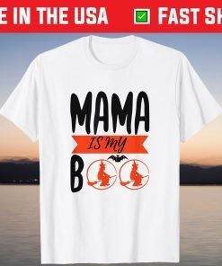 Mama Is My Boo Witch Bat Halloween Costume Party Unisex T-Shirt