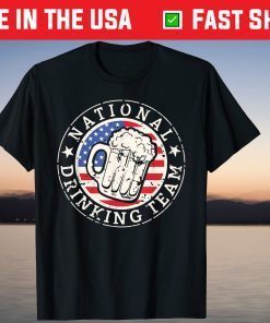 National Drinking Team Beer Mug USA Flag Gift Shirt