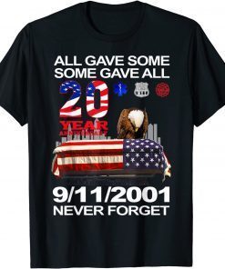 Never Forget 9-11-2001 20th Anniversary Firefighters Unisex Shirt