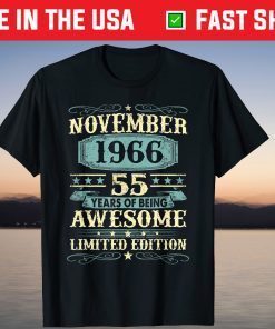 November 1966 55 Years Of Being Awesome Limited Edition Classic Shirt