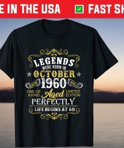 October 1960 61Th Birthday 61 Year Old 2021 Shirt