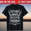 October 1965 Turning 56 Years Of Being Awesome Tee Shirt
