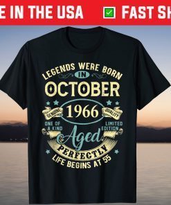 October 1966 55th Birthday 55 Year Old Unisex Shirt