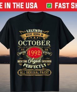 October 1992 29Th Birthday 29 Year Old 2021 Shirt
