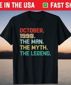 October 1998 The Man Myth Legend Birthday 22 Years Old Classic Shirt
