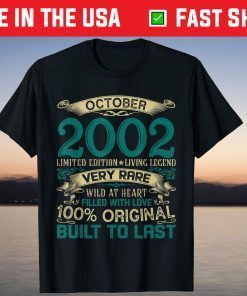 October 2002 Limited Edition 19th Birthday 19 Years Old 2021 Shirt