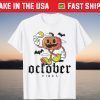 October Vibes Pumpkin Halloween Tee Shirt