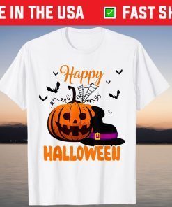 Pumpkin Jack O Lantern Witch Spooky Happy Halloween Costume Tee Shirt
