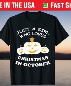 Pumpkin Tree Christmas In October Halloween Costume Tee Shirt