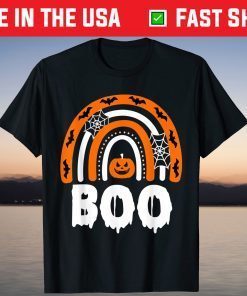 Rainbow Boo Pumpkin Halloween Ghost Costume Matching Tee Shirt