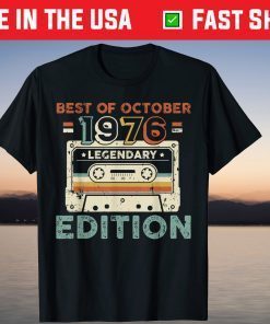 Retro Best of October 1976 Mixtape Vintage 45th Birthday Gift Shirt