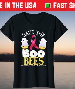 Save The Boo Bees Breast Cancer Awareness Halloween Ghosts Tee Shirt