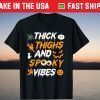 Skull Messy Bun Spooky Pumpkin October Halloween Unisex Shirt
