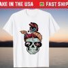 Skull Mom Halloween Vibes Horror Messy T-Shirt