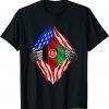 Super Afghan Heritage Afghanistan Roots USA Flag Unisex Shirt
