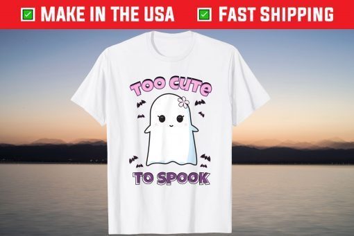 Too Cute To Spook Lovely Ghost Girl Halloween Tee Shirt