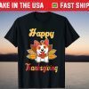 Turkey Pilgrim Ride Corgi Dog Happy Thanksgiving 2021 Tee Shirt