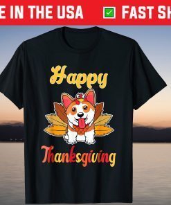 Turkey Pilgrim Ride Corgi Dog Happy Thanksgiving 2021 Tee Shirt