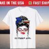 USA Bandana October Girl Wink Eye Face October Birthday Unisex Shirt