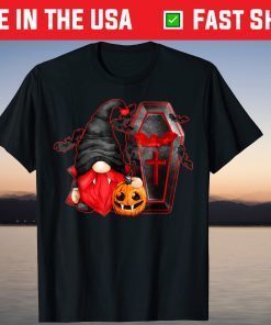 Vampire Gnome Pumpkin And Bats Halloween Horror Night Tee Shirt