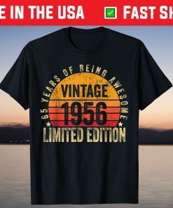 Vintage 1956 Limited Edition 65th Birthday 65 Year Old 2021 Shirt