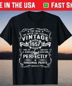 Vintage 1957 Man Myth Legend 64Th Birthday 64 Years Old Tee Shirt