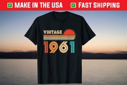 Vintage 1961 Birthday 60th Birthday 60 Years Old 2021 Shirt