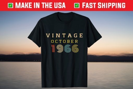 Vintage 1966 October 54 Year Old Birthday 2021 Shirt