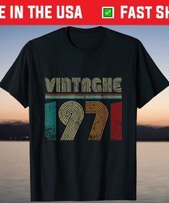 Vintage 1971 Retro 50 Years Old 50th Birthday Tee Shirt