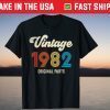 Vintage 1982 Original Parts 39th Birthday 2021 ShirtVintage 1982 Original Parts 39th Birthday 2021 Shirt