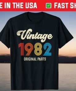 Vintage 1982 Original Parts 39th Birthday 2021 ShirtVintage 1982 Original Parts 39th Birthday 2021 Shirt