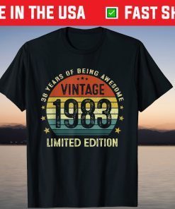 Vintage 1983 Limited Edition 38 Years Old 38th Birthday Tee Shirt