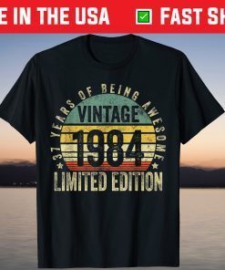 Vintage 1984 Limited Edition 37th Birthday 37 Year Old Tee Shirt