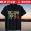 Vintage 1996 Retro 25 Years Old 25th Birthday Gift Shirt