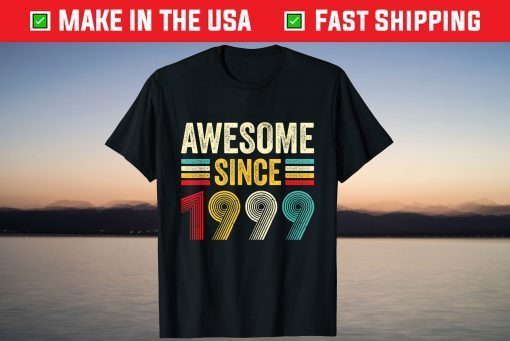 Vintage Awesome Since 1999 22 Years Old 22nd Birthday Shirt