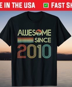 Vintage Awesome Since 2010 11th Birthday Gift T-shirt