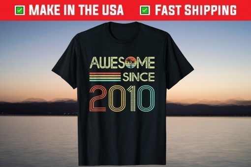 Vintage Awesome Since 2010 11th Birthday Gift T-shirt