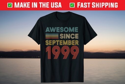 Vintage Awesome Since September 1999 22nd Birthday Gift Shirt