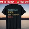 Vintage Awesome Since September 2002 19th Birthday Tee Shirt
