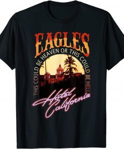 Vintage EAGLES Hotels Art Californias Band Music Legend Classic Shirt