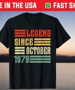 Vintage Legend Since October 1979 42st Birthday 42 Years Old Tee Shirt