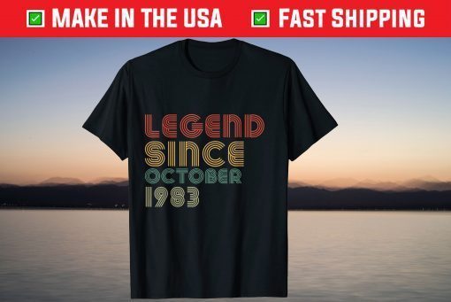 Vintage Legend Since October 1983 38th Birthday 2021 T-Shirt