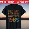 Vintage Legend Since October 1985 36th Birthday 36 Years Old Tee Shirt