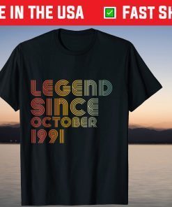 Vintage Legend Since October 1991 30th Birthday 2021 Shirt