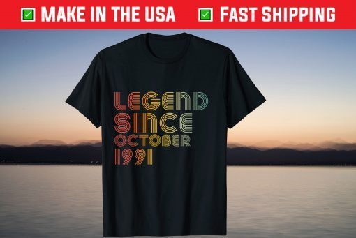 Vintage Legend Since October 1991 30th Birthday 2021 Shirt